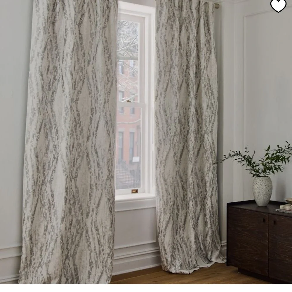 NWT West Elm bark texture jacquard curtain panel grey silver 48x84 - Picture 8 of 8